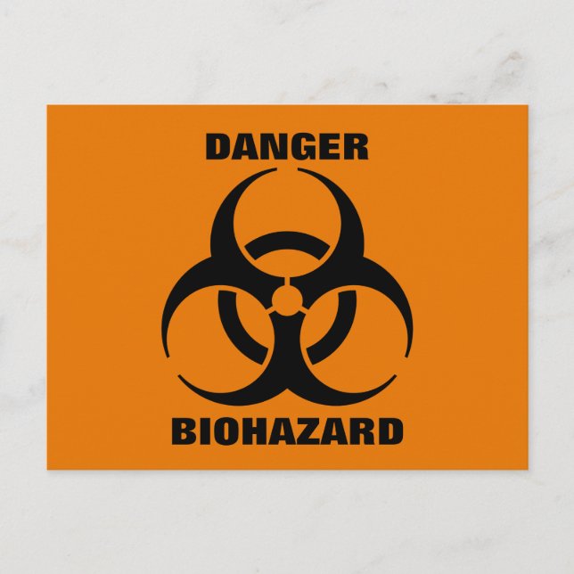 Safety Orange Biohazard Symbol Warning Sign Postcard (Front)