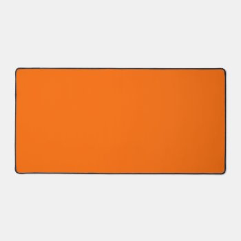 Safety Orange Color Simple Monochrome Plain Orange Desk Mat by Kullaz at Zazzle