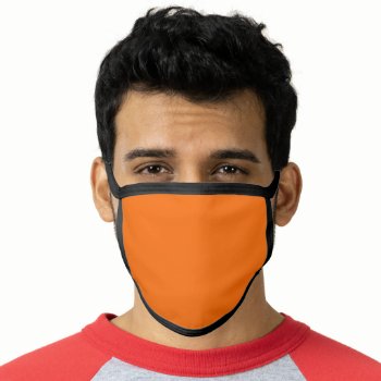 Safety Orange Color Simple Monochrome Plain Orange Face Mask by Kullaz at Zazzle
