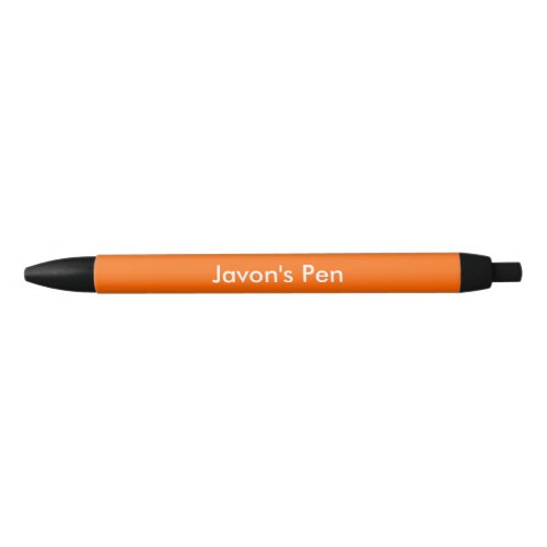 Safety Orange Personalized Black Ink Pen