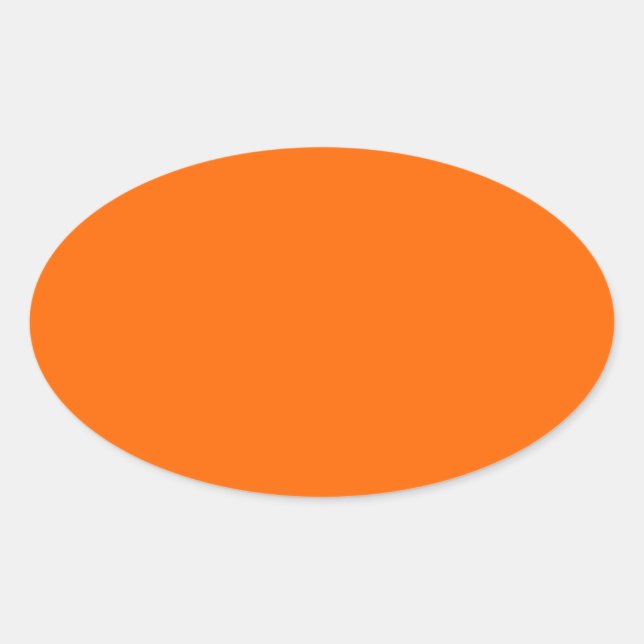 Safety Orange Simple Colorful Oval Sticker (Front)