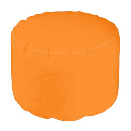 Safety Orange Solid Color Pouf