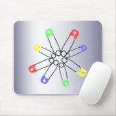 Safety Pin Blue Red Green Rainbow Solidarity Mouse Pad (With Mouse)