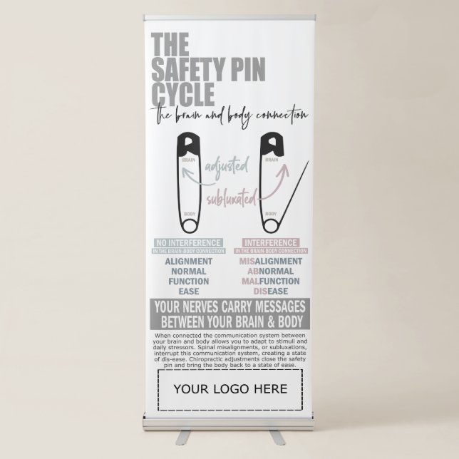 Safety Pin Cycle, Chiropractic Poster, Chiro  Retractable Banner (Front)