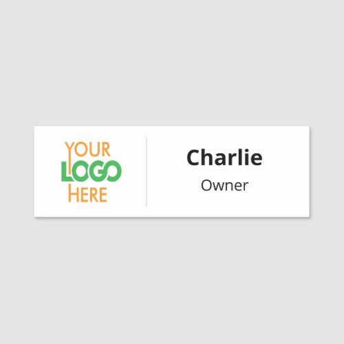 Safety Pin Name Tag or Magnetic with Custom Logo