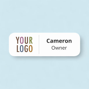 Safety Pin Name Tag or Magnetic with Custom Logo