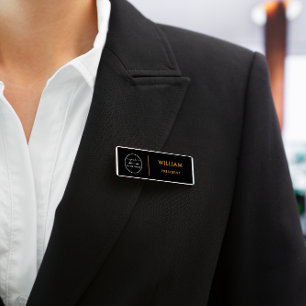 Safety Pin Name Tag or Magnetic with Custom Logo