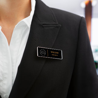 Safety Pin Name Tag or Magnetic with Custom Logo