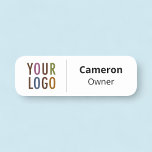 Safety Pin Name Tag or Magnetic with Custom Logo<br><div class="desc">Easily personalize this lightweight name tag pin with your company logo, employee name, job title, or other custom text. It's available with a safety pin back or with a magnetic back fastener (do not use with pacemakers). You can customize the background color. Customers like that it's lightweight with a strong...</div>