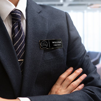 Safety Pin Name Tag or Magnetic with Custom Logo