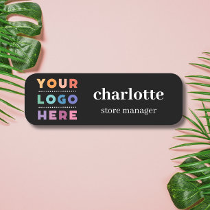 Safety Pin or Magnetic Company Logo Employee Name Name Tag