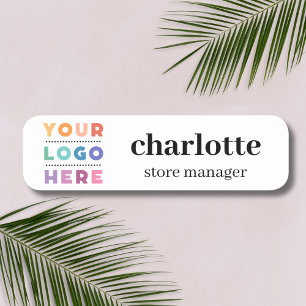 Safety Pin or Magnetic Company Logo Employee Name Name Tag