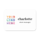 Safety Pin or Magnetic Company Logo Employee Name 