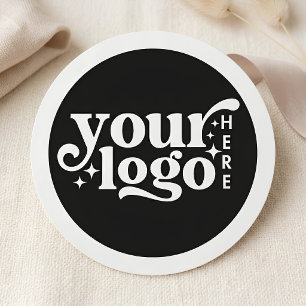 Safety Pin or Magnetic Company Logo Round Business Name Tag