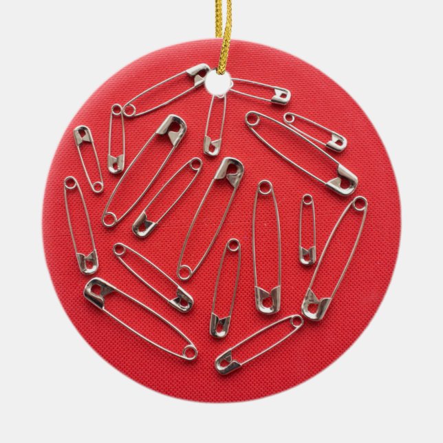 Safety-pins Ceramic Ornament (Front)