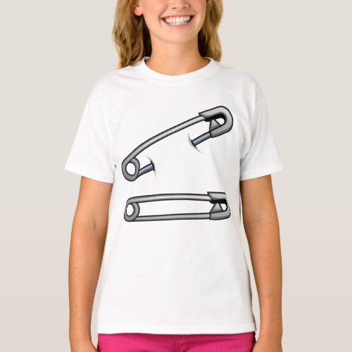 Safety Pins Girls T_Shirt