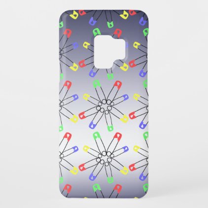 Safety Pins Red Yellow Green Blue Galaxy S9 Case