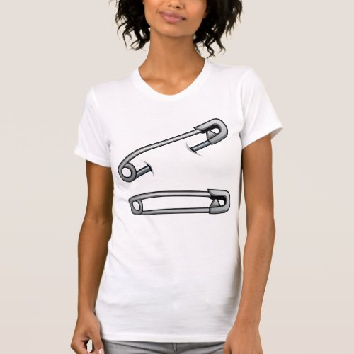 Safety Pins Womens T_Shirt