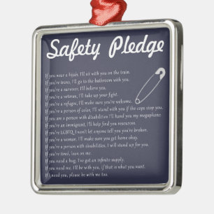 Safety Pledge Metal Ornament