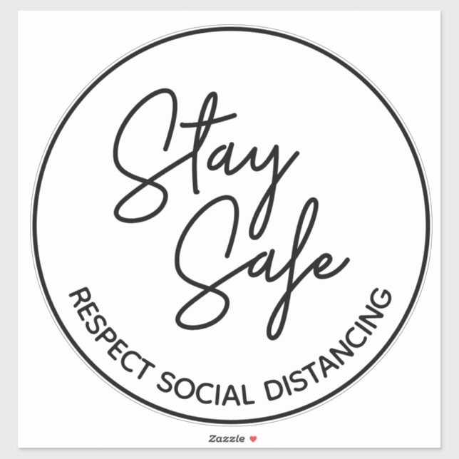 Safety Reminder: 'Stay Safe' Social Distancing Vin Sticker (Sheet)