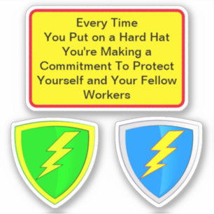 Safety Saying for Workers - HardHat Protect Sticker