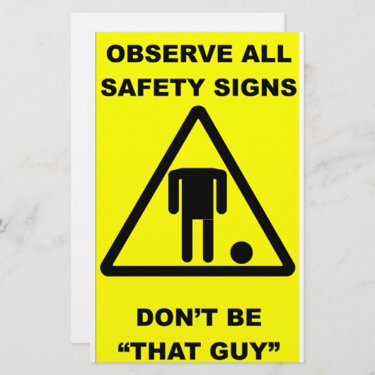 Safety Sign Warning (Front/Back)