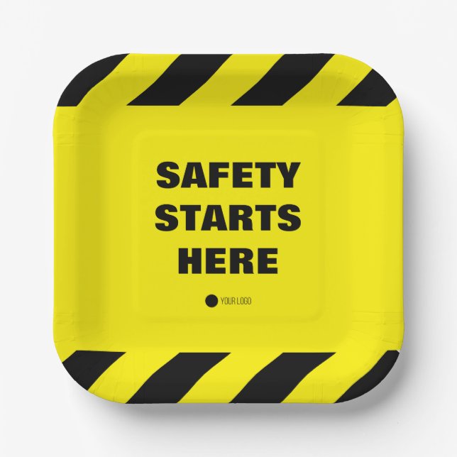 Safety Starts Here Safety Department Office Party Paper Plates (Front)