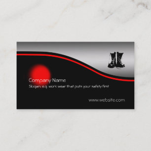 Safety Work Boots, red spot, metallic effect Business Card