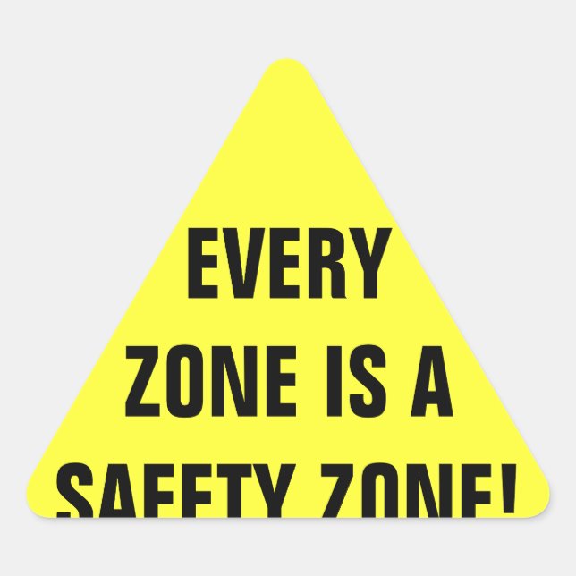 Safety Zone Work Triangle Sticker (Front)