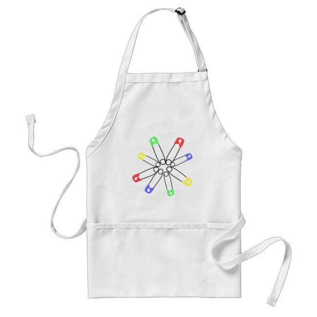 SafetyPin Red Yellow Blue Green Rainbow Solidarity Apron