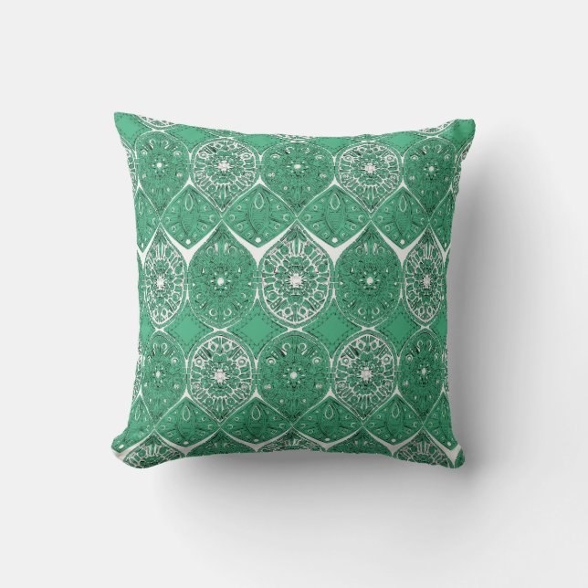 saffreya green throw pillow (Front)