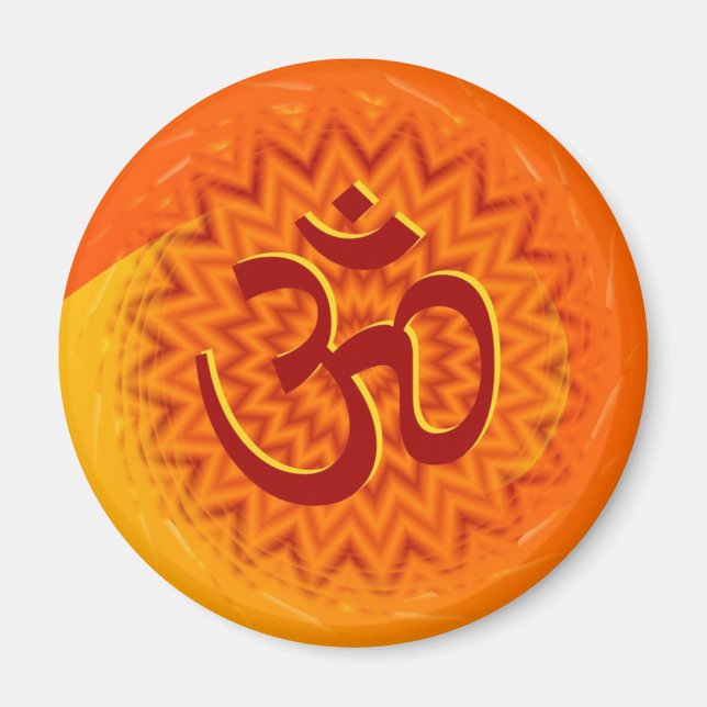Saffrom Yellow Om Magnet (Front)