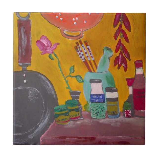 Saffron And Chillies Tile (Front)