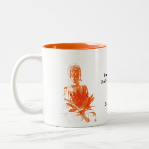 saffron Buddha Gautama with quote about tea cup