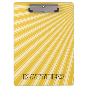 Saffron Color Stripe Funky Pattern Clipboard