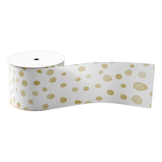 Saffron Confetti Watercolor Dots Ribbon