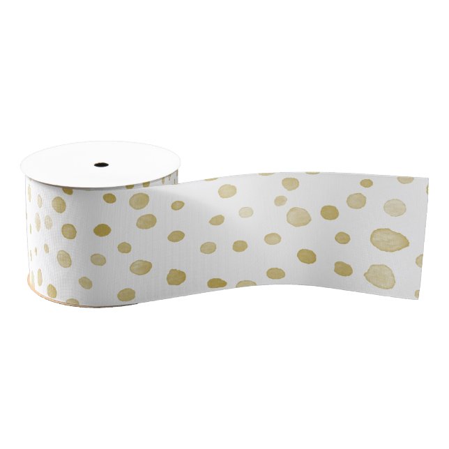 Saffron Confetti Watercolor Dots Ribbon (Spool)