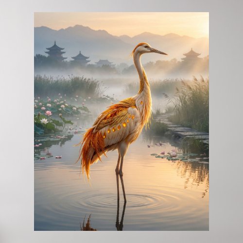 Saffron Crane Wetlands Poster
