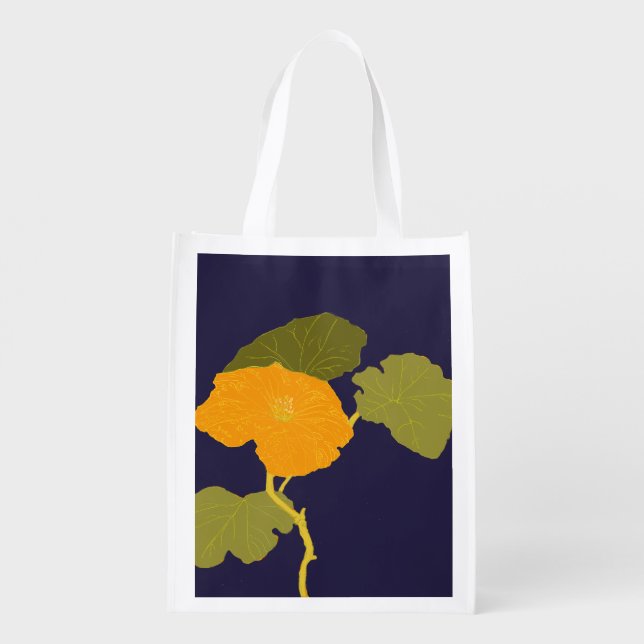 Saffron Flowers Grocery Bag (Back)