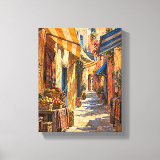 Saffron Market Awnings Colorful Street Canvas Prin Print