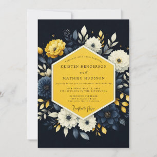 Saffron Nocturnal Flora Wedding Invitation