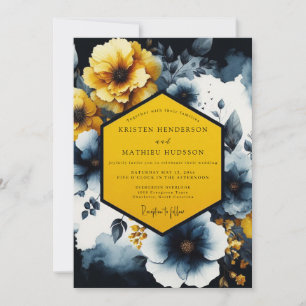 Saffron Nocturne Bloom Wedding Invitation
