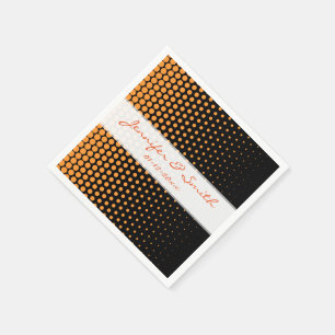 Saffron Polka Dot Modern Black Paper Napkins