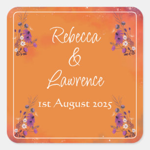 Saffron Sky Wildflowers - RSVP card Square Sticker