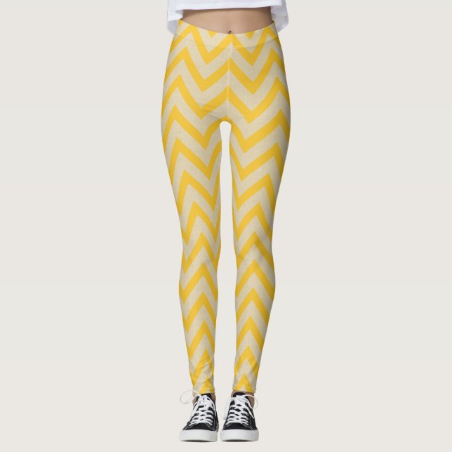Saffron Spice Moods Chevrons Leggings (Front)