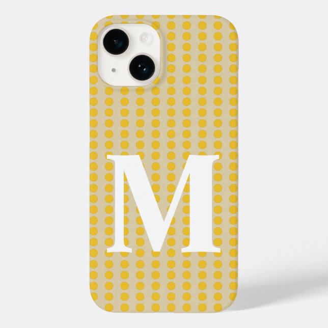 Saffron Spice Moods Dots with monogram Case-Mate iPhone Case (Back)
