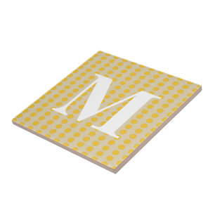 Saffron Spice Moods Dots with monogram Tile