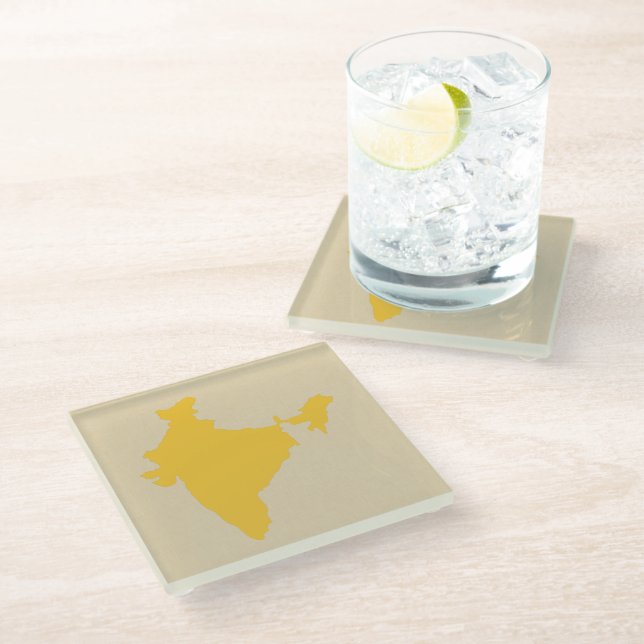 Saffron Spice Moods India Glass Coaster (Angled)