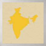 Saffron Spice Moods India Poster<br><div class="desc">Map outline of India in Emporio Moffa's Spice Moods Color palette.</div>