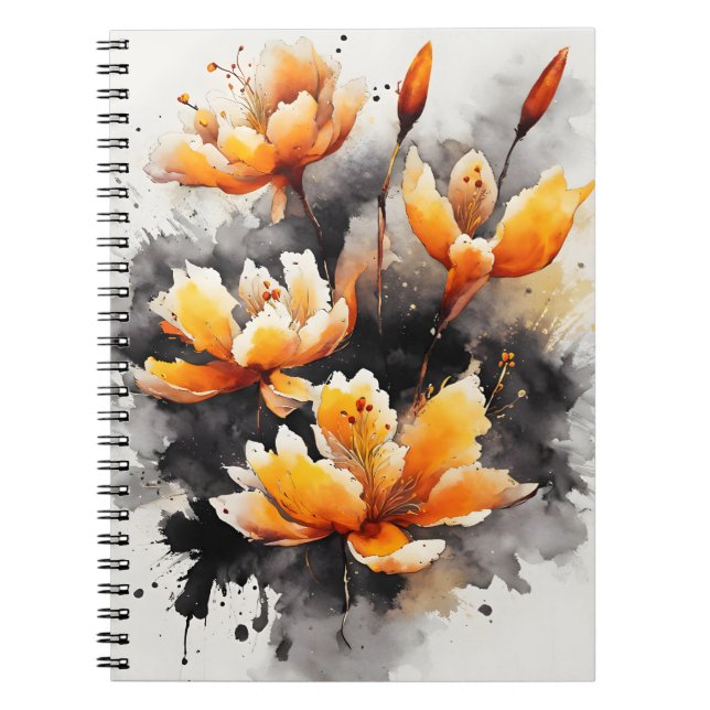 Saffron - Watercolor flowers Notebook (Front)
